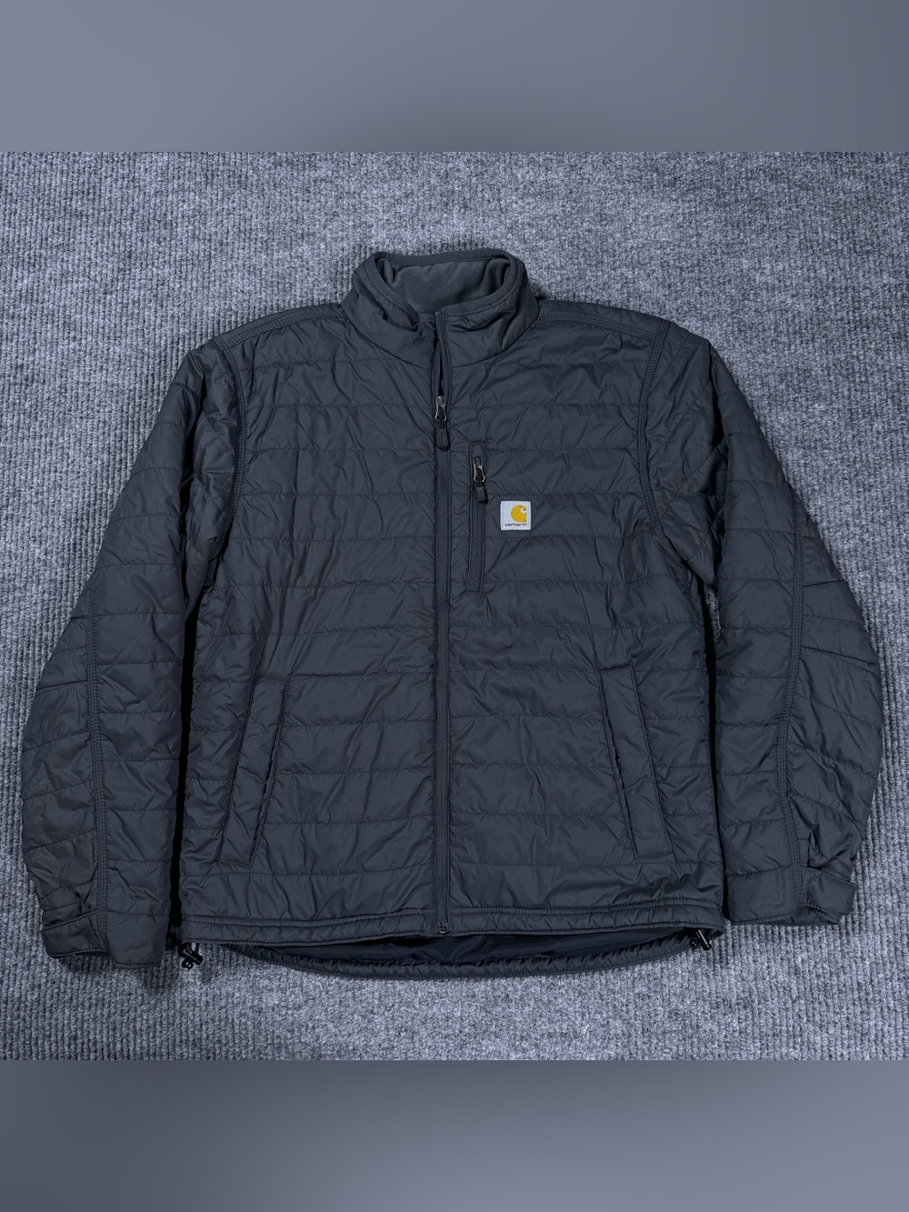 Carhartt Rain Defender Jacket Mens Medium Black Quilted Full Zip Water-Resist